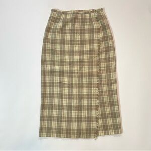 90s Vintage Plaid Wrap Skirt